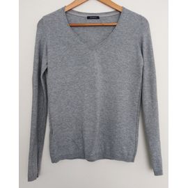 Pull Fin Gris Ajouré. Col En V. Promod. Taille 36 / 38