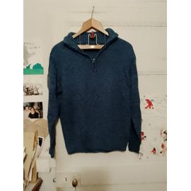 Pull Bleu Haut Zippé L Atlas For Men.