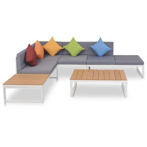Prolenta Premium - Salon De Jardin 4 Pcs Avec Coussins Aluminium Et Wpc