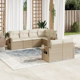 Prolenta Premium - Salon De Jardin Avec Coussins 7 Pcs Beige Résine Tressée