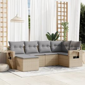 Prolenta Premium - Salon De Jardin Avec Coussins 6 Pcs Beige Résine Tressée
