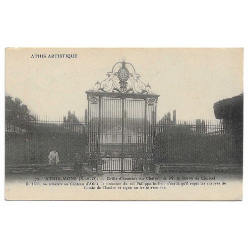 Carte Postale N°71 , Athis-Mons , S.-Et-O. , Grille D'Honneur Du Château De M. Le Baron De Courcel