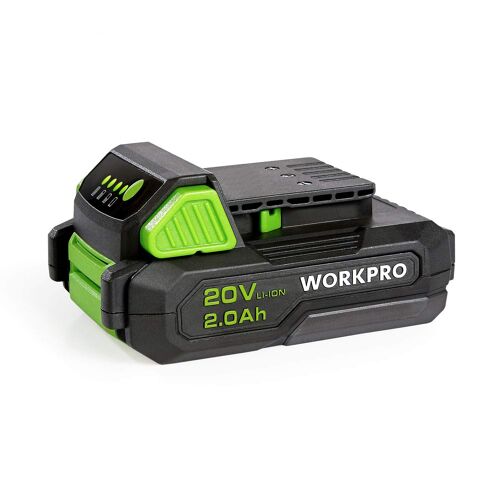 Batterie Lithium 20 V 2.0 Ah WORKPRO, sans Effet Memoire, Compatible avec Les Produits WORKPRO, Pratique et Compacte