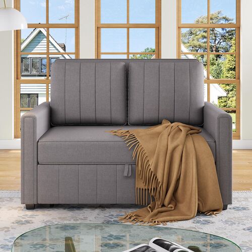 Canapé convertible pliant multifonctionnel avec fonction couchage et grand coussin de dossier pour petites pièces résidences universitaires gris antique