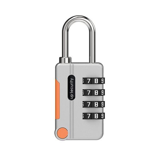 Cadenas à combinaison à 4 chiffres - Serrure à mot de passe en alliage de zinc pour bagages, salle de sport et sécurité des sacs à dos Gris