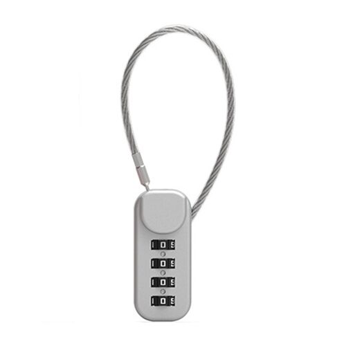 Mini Cadenas à Combinaison avec Câble - Alliage de Zinc pour Sacs à Dos, Valises et Trousses Gris