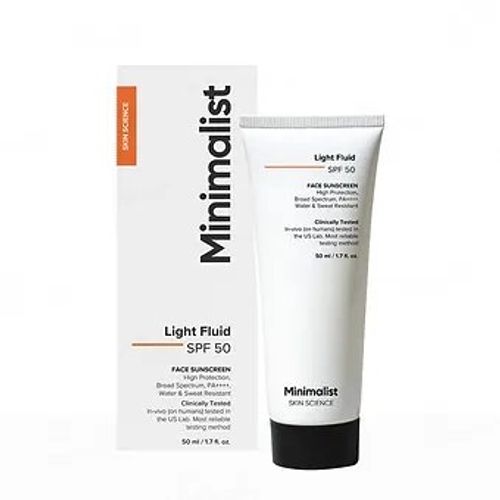 Minimalist Light Fluid Face Sunscreen Spf 50 Pa++++, 50ml 