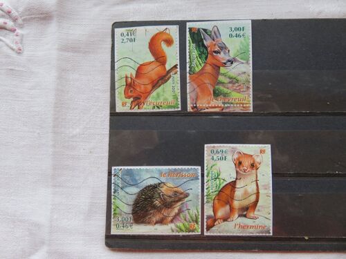 Lot De 4 Timbres Oblitérés - "Nature De France : Faune - 2001