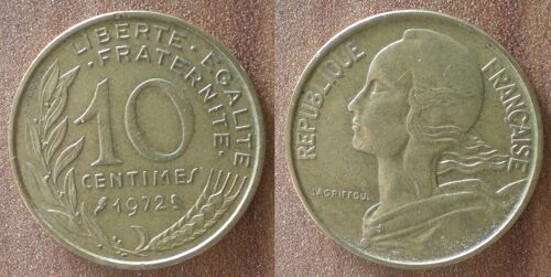 France 10 Centimes 1972 Piece Lagriffoul Franc