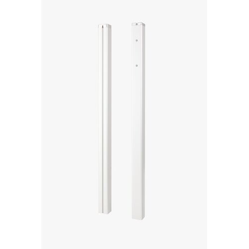 Poteaux Tennis Alu Blanc Carré 80 Mm À Fourreaux (Non Inclus) - Treuil Intérieur