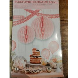 Décoration ronde en nid d'abeille. Couleur rose