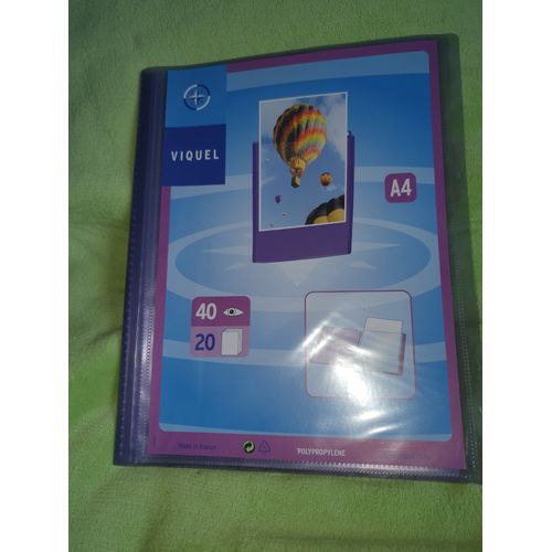 Porte Vues Vert Rouge Parme Transparent 20 Pochettes Avec Présentation