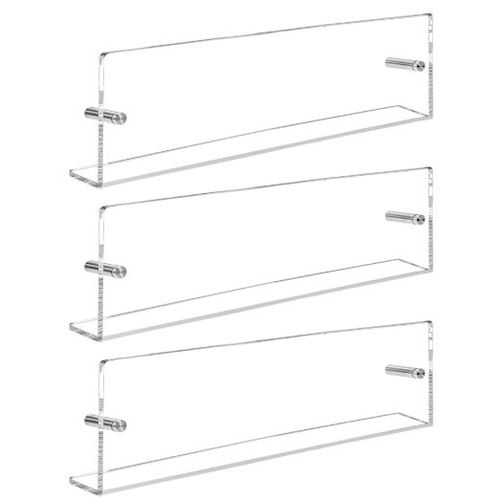 Porte-Revues Mural Lot de 3 Porte-Journaux Acrylique Transparent (Transparent, 48 x 14.5 cm)