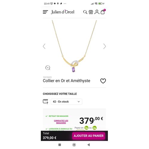 Collier Or Et Améthyste Julien D'Orcel