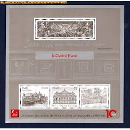 10ème Anniversaire Du Carré D'Encre Monuments De Paris (Reprise Anciens Timbres) Grand Palais, Opéra Garnier, Institut De France, Champs Elysées Feuillet 5368 Année 2019 N° 5368 5369 5370 5371 Yt Luxe