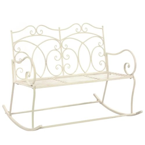 Prolenta Premium - Banc De Jardin 104 Cm Fer Blanc Antique