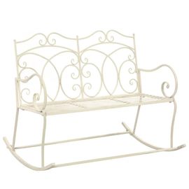 Prolenta Premium - Banc De Jardin 104 Cm Fer Blanc Antique