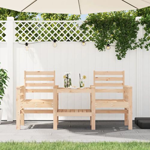 Prolenta Premium - Banc De Jardin Avec Table 2 Places Bois De Pin Massif