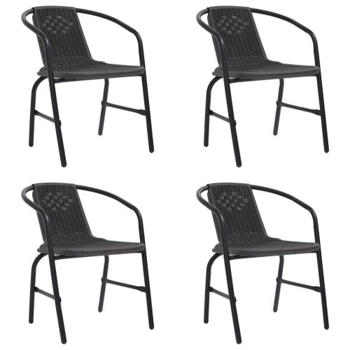 Prolenta Premium - Chaises De Jardin Lot De 4 Rotin Plastique Et Acier 110 Kg