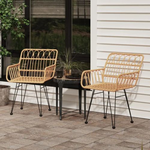 Prolenta Premium - Chaises De Jardin Lot De 2 Accoudoir 56x64x80 Cm Résine Tressée
