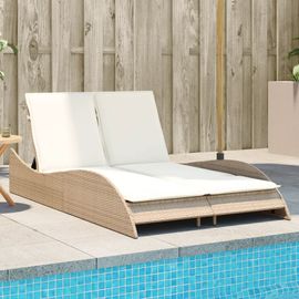 Prolenta Premium - Chaise Longue Avec Coussins Beige 114x205x73 Cm Résine Tressée