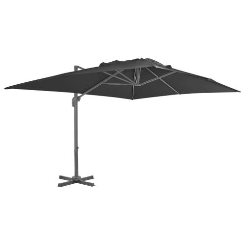 Prolenta Premium - Parasol De Jardin Déporté Avec Mât En Aluminium 4 X 3 M Noir