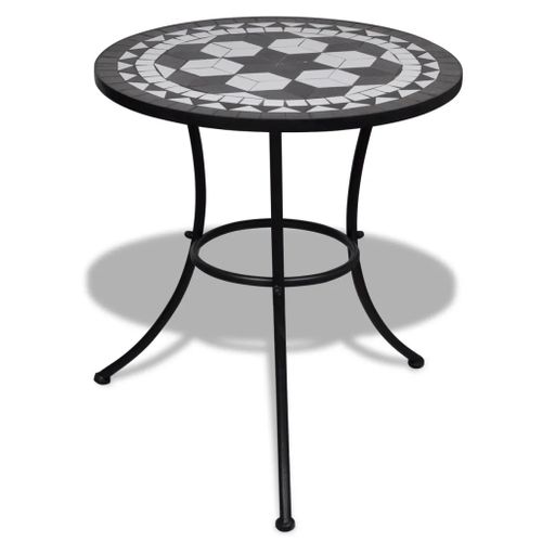 Prolenta Premium - Table De Bistro Noir Et Blanc 60 Cm Mosaïque