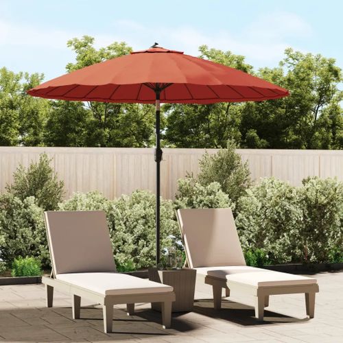 Prolenta Premium - Parasol D'extérieur Et Mât Avec Aluminium 270 Cm Terre Cuite