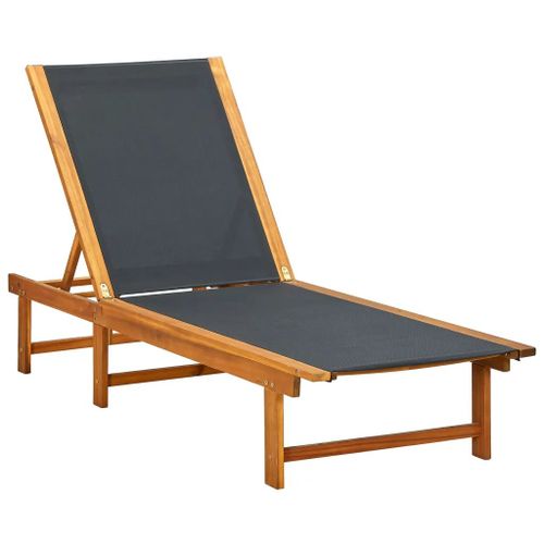 Prolenta Premium - Chaise Longue Bois D'acacia Solide Et Textilène