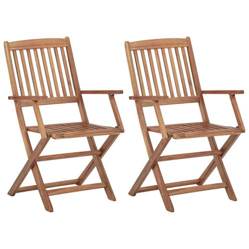 Prolenta Premium - Chaises Pliables D'extérieur Lot De 2 Bois D'acacia Solide