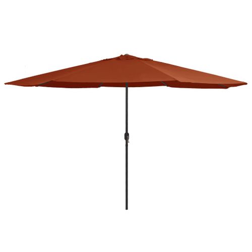 Prolenta Premium - Parasol De Jardin Avec Mât En Métal 390 Cm Terre Cuite