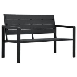 Prolenta Premium - Banc De Jardin 120 Cm Pehd Noir Aspect De Bois