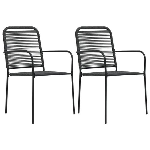 Prolenta Premium - Chaises De Jardin Lot De 2 Corde En Coton Et Acier Noir