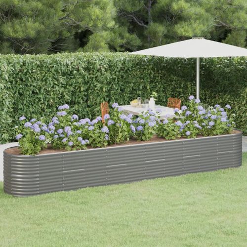 Prolenta Premium - Lit Surélevé De Jardin Acier Galvanisé 440x80x68 Cm Gris