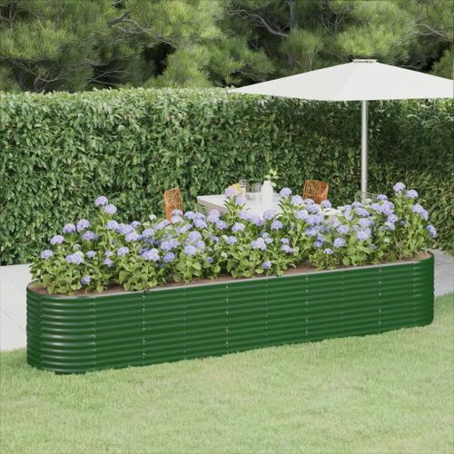 Prolenta Premium - Lit Surélevé De Jardin Acier Galvanisé 368x80x68 Cm Vert