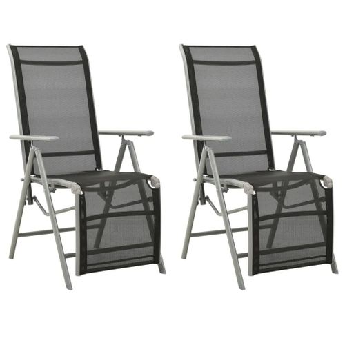 Prolenta Premium - Chaises De Jardin Lot De 2 Textilène Et Aluminium Argenté