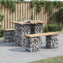 Prolenta Premium - Table De Jardin Gabion Design 100x70x72 Cm Bois Massif Pin