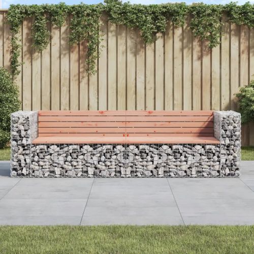Prolenta Premium - Banc De Jardin Design Gabion 244x71x65,5 Cm Bois Massif Douglas