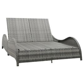 Prolenta Premium - Chaise Longue Double Avec Coussin Résine Tressée Anthracite