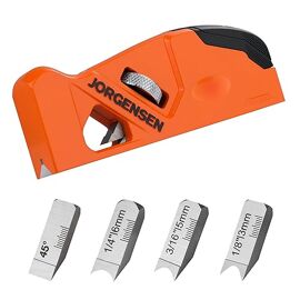 Raboteuse a Chanfreiner avec Lame a 45 Degres+3/5/6mm, JORGENSEN, Rabot d'Angle de Menuiserie pour le Travail du Bois, Rabot Manuel pour Menuisiers, Ebenistes, Travailleurs du Bois