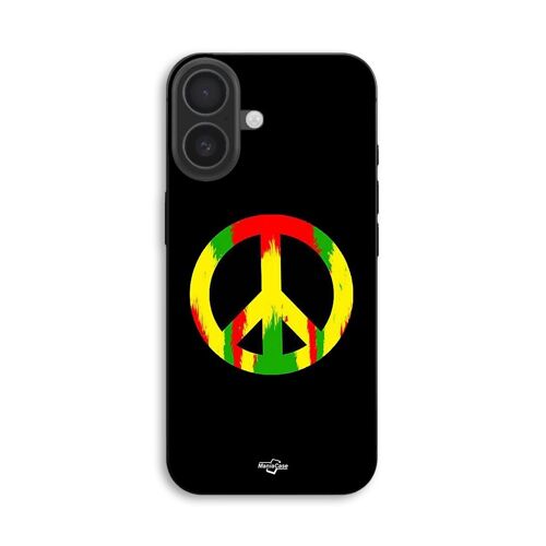 Coque Pour iPhone 16 Plus Peace and love coloré Maniacase