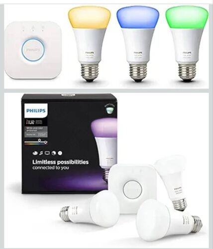 Philips Hue ¿ Kit De Démarrage White & Color Ambiance ¿ 3 Ampoules E27 + Pont Hue Bridge