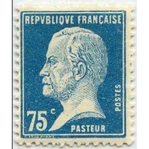 France 1924, Beau Timbre Neuf* Yvert 177, Type Pasteur 75c. Bleu.
