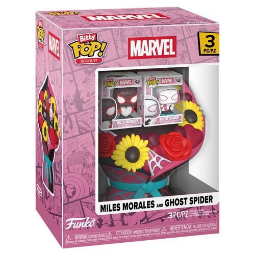 Figurine Funko Pop - Marvel Comics - Mile Morales & Ghost Spider Bouquet (Saint-Valentin) - Pack (87816)