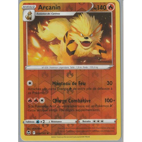 Carte Pokémon - Arcanin - 020/195 - Holo-Reverse - Eb12 -