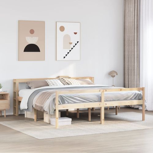 vidaXL Lit pour personne âgée et tête de lit 200x200cm bois pin massif