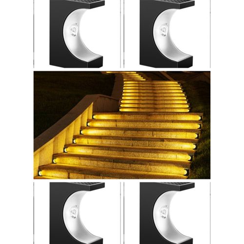 Lampes Solaires D'escalier Extérieures À Lumière Chaude - Éclairage Solaire Facile À Installer 4 Pack
