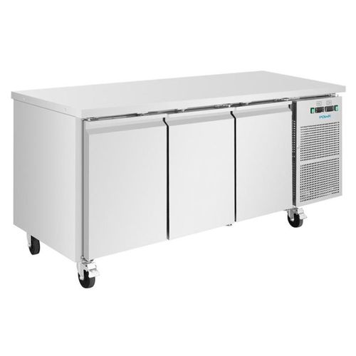 Table mixte positive/négative 314 Litres, 3 portes GN 1/1, sur roulettes, 480 W, 220 V - MONO