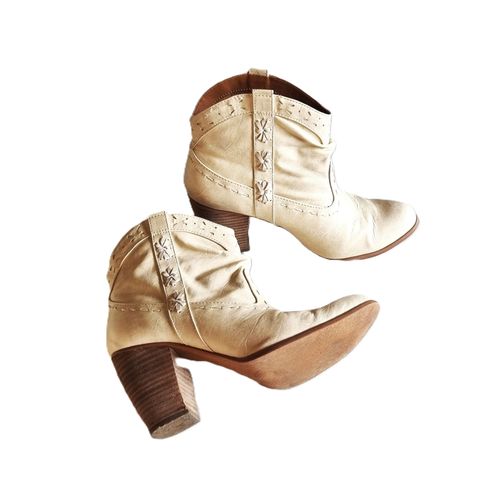 Bottines Instinct De Mode Pointure 38 Talons 8.5cm Beige Tbe