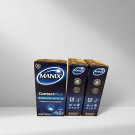 Lot De 3 Boîtes De 12 Préservatifs Manix Contact Plus Sensations Intactes